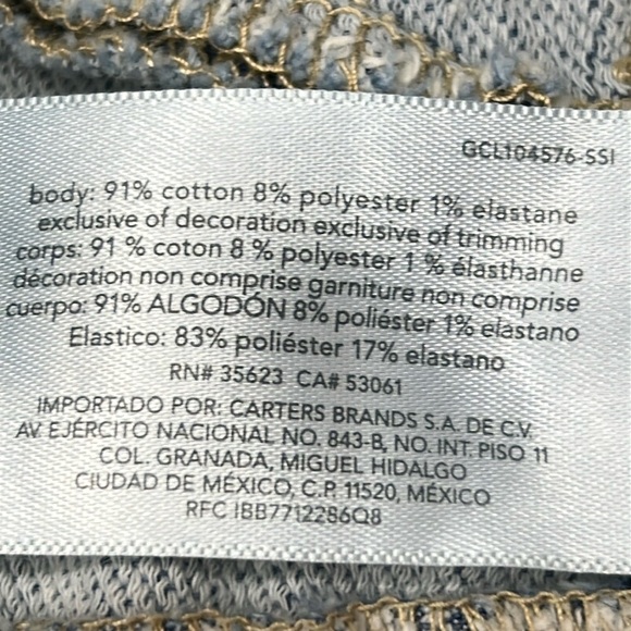 Oshkosh Baby B’gosh Overalls Sz 18 Months Blue Denim Elastic Cuffs Cotton Blend - Picture 8 of 8